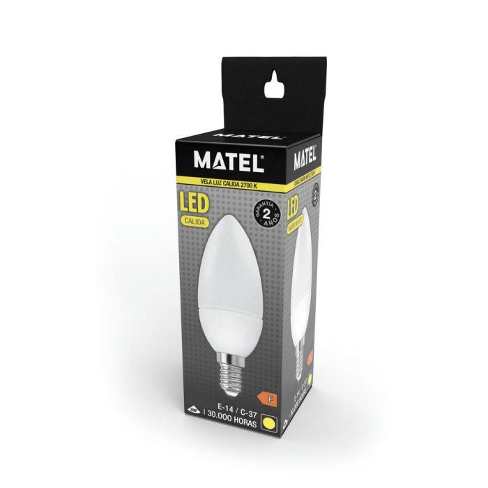 BOMBILLA LED VELA E14 10W CALIDA MATEL - Imagen 3