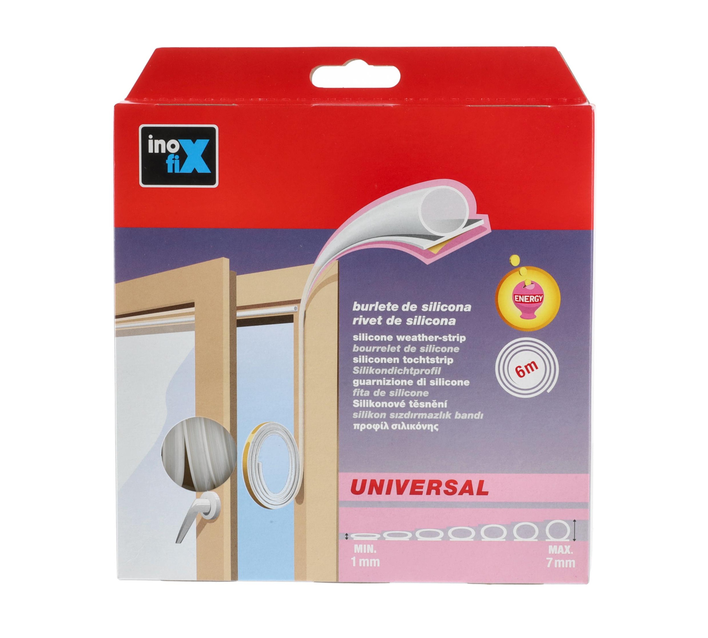 BURLETE DE SILICONA PARA PUERTAS Y VENTANAS TRANSPARENTE INOFIX - Imagen 2