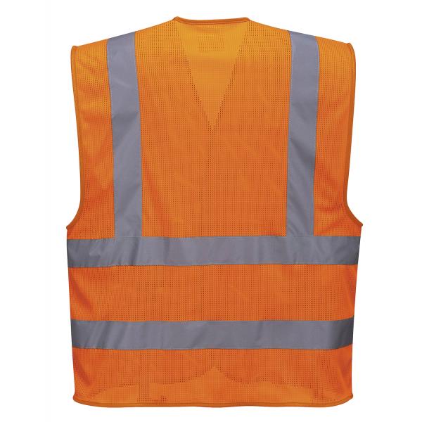CHALECO HI VIS CON REFUERZO DE MALLA DE ALTA VISIBILIDAD COLOR NARANJA - Imagen 2